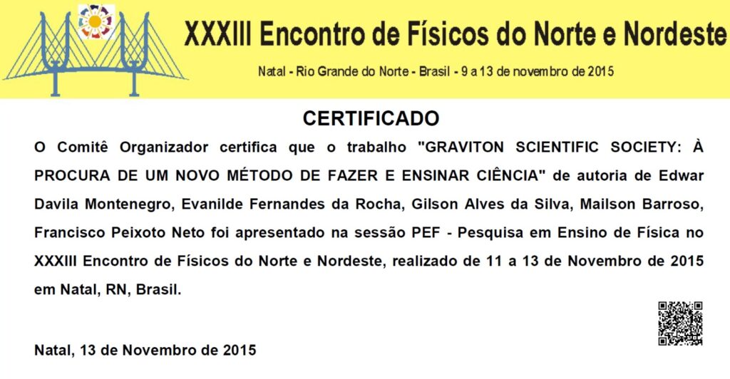 Apresentação sobre a Graviton Scientific Society no EFNNE